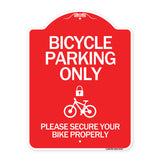 Bicycle Parking Only Please Secure Your Bike Properly (With Cycle and Lock Symbol)