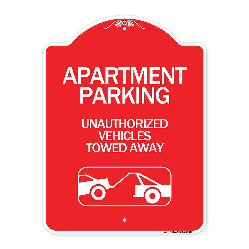 Apartment Parking - Unauthorized Vehicles Towed Away (With Car Tow Graphic)