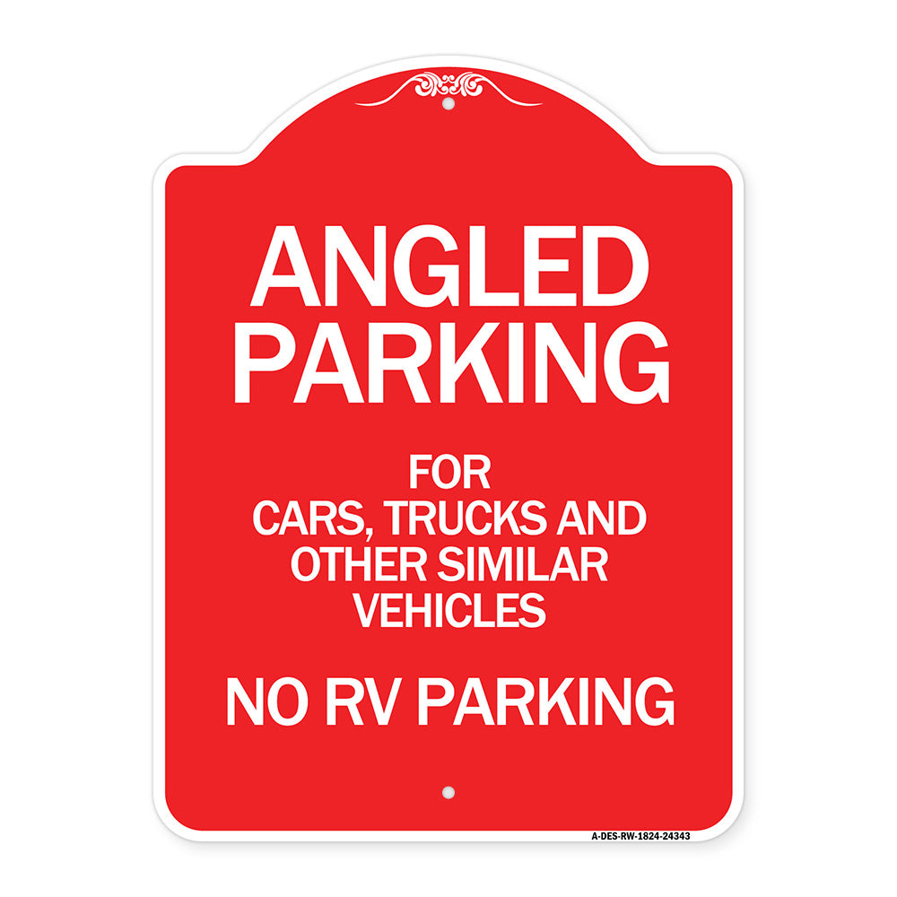 Angled Parking for Cars Trucks and Similar Vehicles - No RV Parking