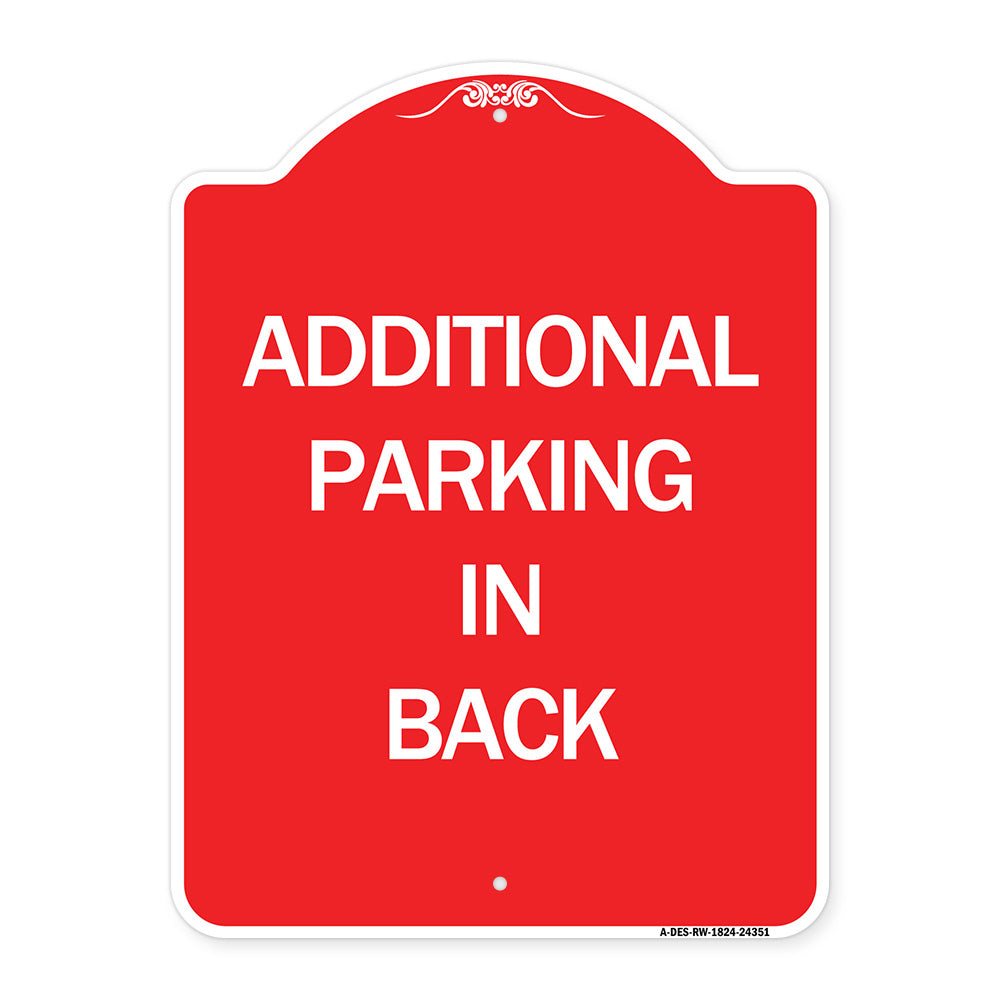 Additional Parking in Back Sign