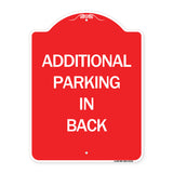 Additional Parking in Back Sign
