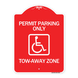 Accessible Permit Parking Only Tow-Away Zone with Symbol