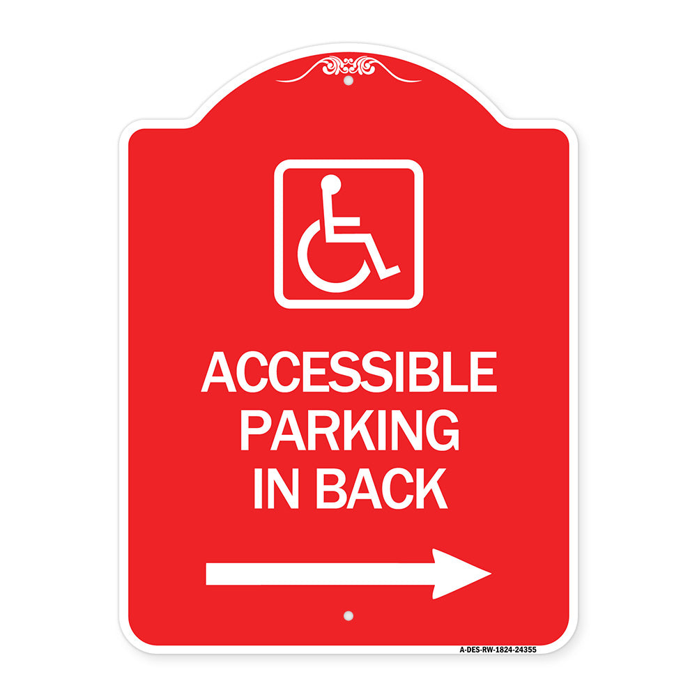 Accessible Parking on Right Arrow (With Graphic)