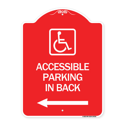 Accessible Parking on Left Arrow (With Graphic)