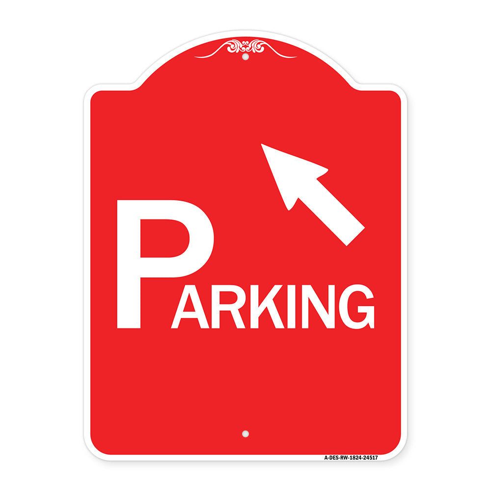 Parking with Arrow Pointing to Top Left