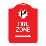 (No Parking Symbol and Right Arrow)