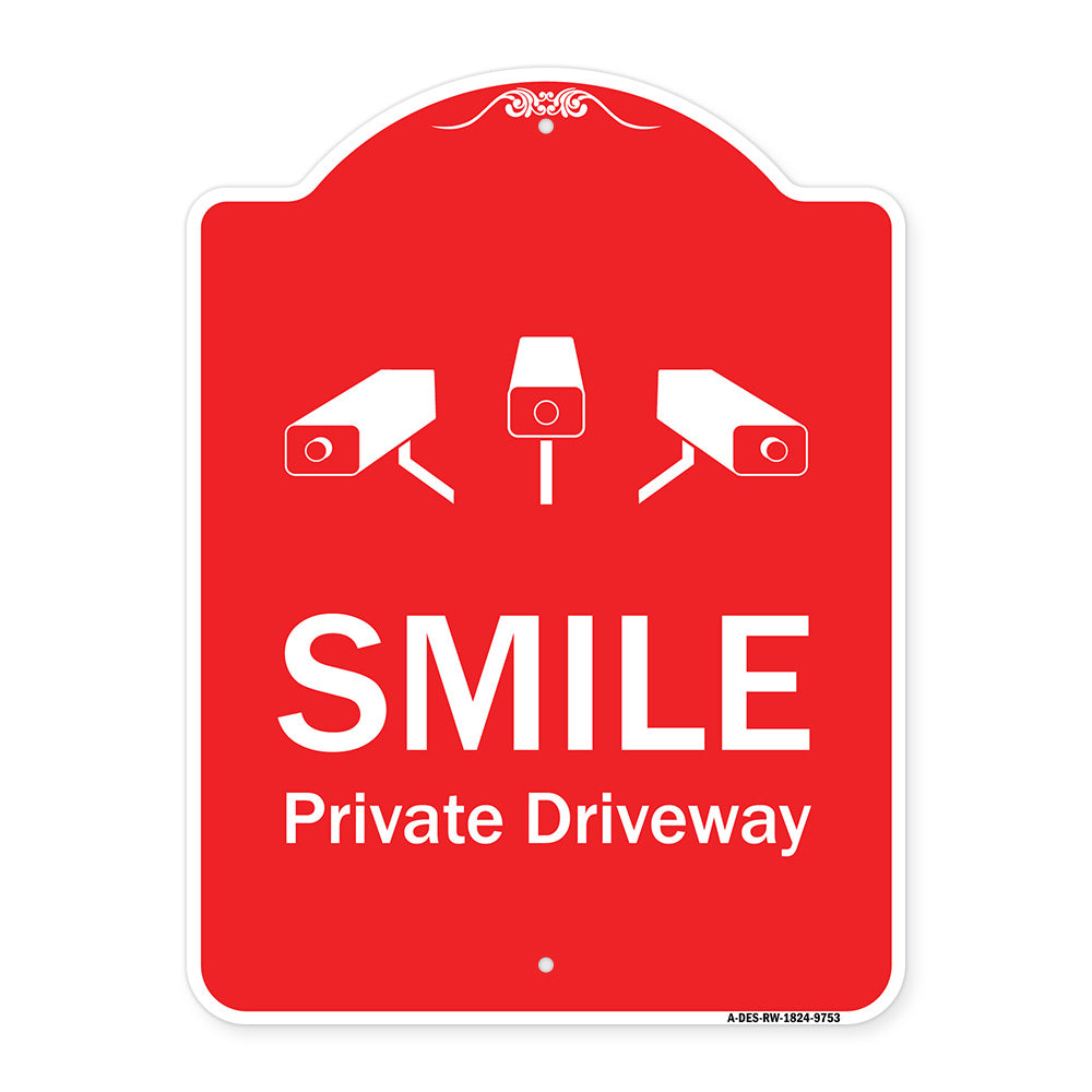 Smile Private Driveway With Video Surveillance Camera Graphics