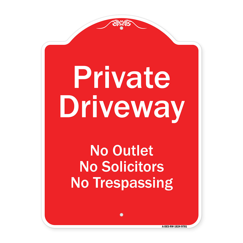 Private Driveway No Outlet Solicitors Or Trespassing