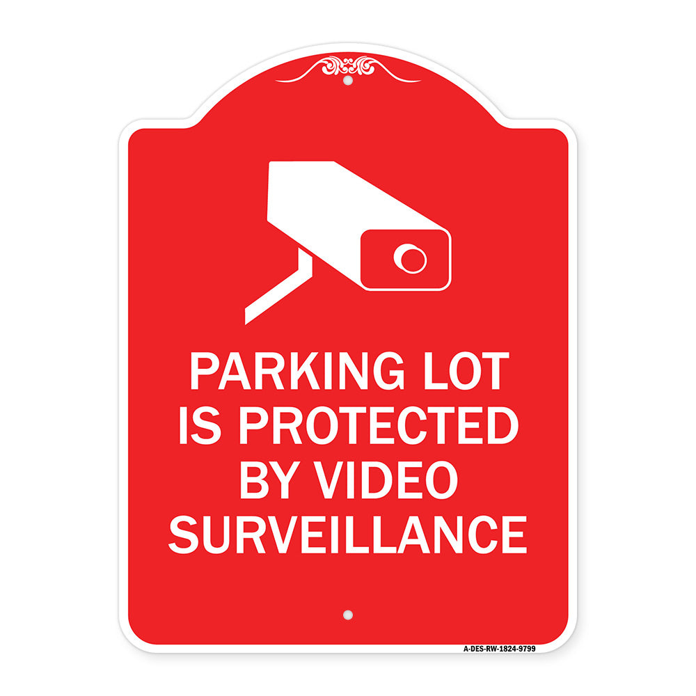 Parking Lot Is Protected By Video Surveillance With Graphic