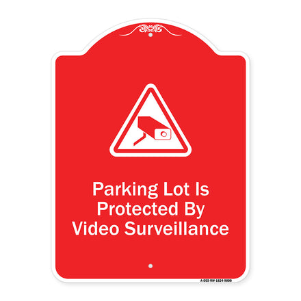 Parking Lot Is Protected By Video Surveillance With Caution Graphic
