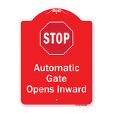 Stop, Automatic Gate, Opens Inward With Symbol