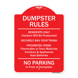 Residents Only Violators Prosecuted Bag Your Trash No Parking In Front Of Dumpster