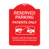 Reserved Parking Patients Only Violators Will Be Towed Away At Owner Expense With Graphic
