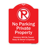 Private Property Violators Towed Away At Owner Expense With No Parking Symbol