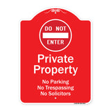 Private Property No Parking Trespassing Or Solicitors With Do Not Enter Symbol