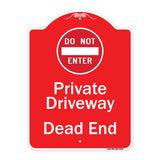 Private Driveway Dead End With Do Not Enter Symbol