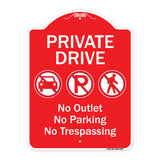 Private Drive No Outlet No Parking And No Trespassing