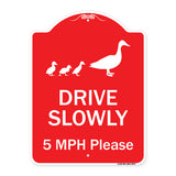 Drive Slowly 5 Mph Please With Duck And Ducklings Walking Graphic