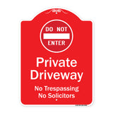 Do Not Enter Private Driveway No Trespassing Or Solicitors With Symbol