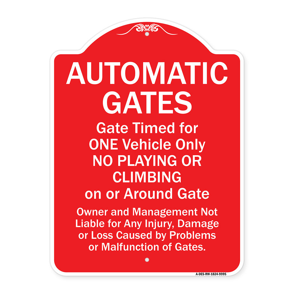 Automatic Gates, Gate Timed For One Vehicle Only