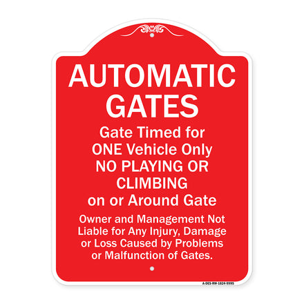 Automatic Gates, Gate Timed For One Vehicle Only