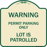 Warning Permit Parking Only Lot Is Patrolled