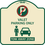 Valet Parking Only Tow Away Zone with Car Graphic