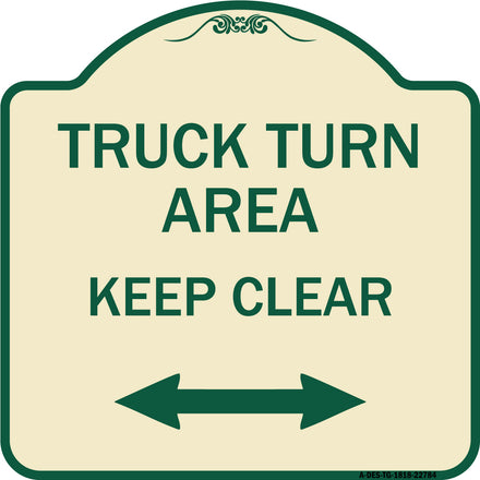 Truck Turn Area Keep Clear (With Bidirectional Arrow)