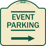 Thanks for Coming Turn Right for Exit Event Parking with Right Arrow