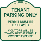 Tenant Parking Only Display Permit Violators Towed at Owner Expense