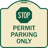 Stop - Permit Parking Only (With Stop Symbol)