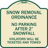 Snow Removal Ordinance - No Parking After 2 Snowfall