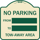 No Parking From - to with Blank Space