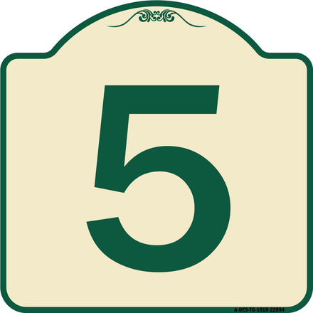 Sign with Number 5