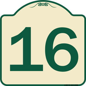 Sign with Number '16