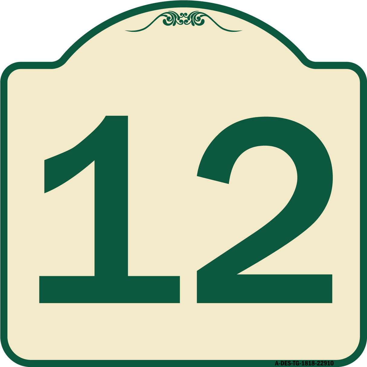 Sign with Number '12