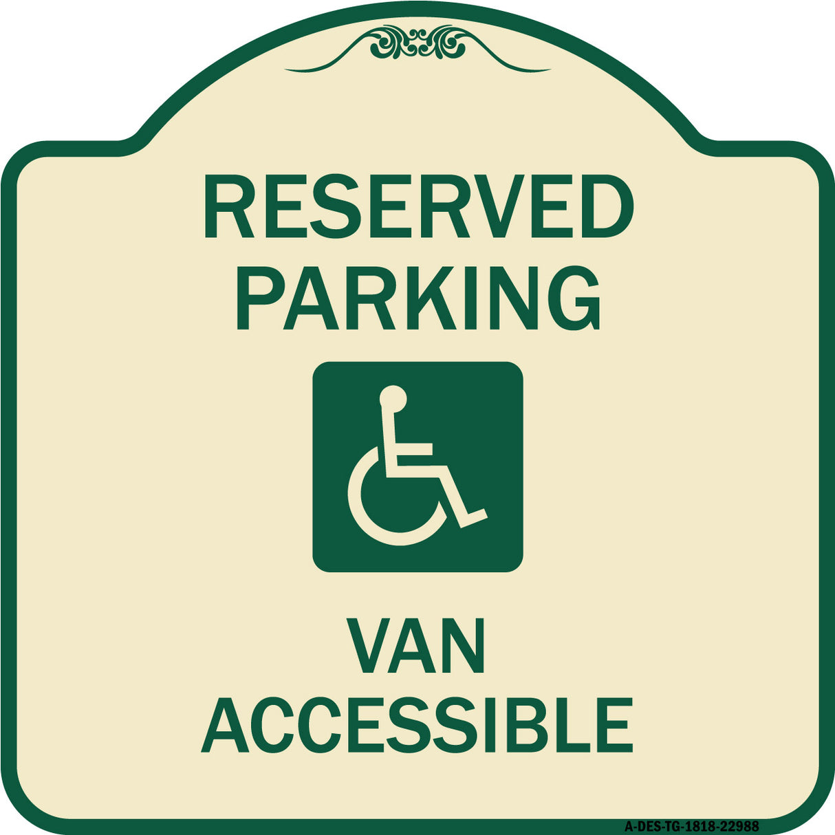 Reserved Parking Van Accessible with Symbol