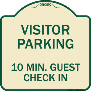 Reserved Parking Sign Visitor Parking 10 Min. Guest Check In