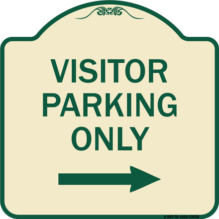 Reserved Parking Sign Visitor Parking Only (With Right Arrow)