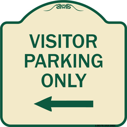 Reserved Parking Sign Visitor Parking Only (With Left Arrow)