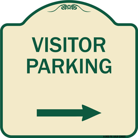 Reserved Parking Sign Visitor Parking (Arrow Pointing Right)