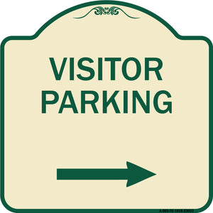 Reserved Parking Sign Visitor Parking (Arrow Pointing Right)