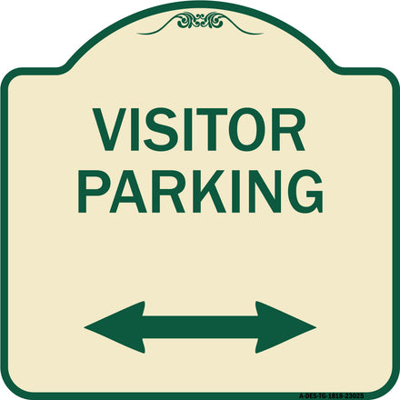 Reserved Parking Sign Visitor Parking (Arrow Pointing Left and Right)