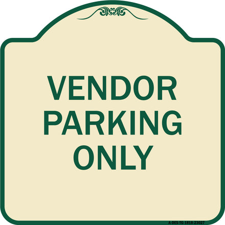 Reserved Parking Sign Vendor Parking Only