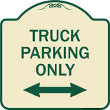 Reserved Parking Sign Truck Parking Only with Bidirectional Arrow