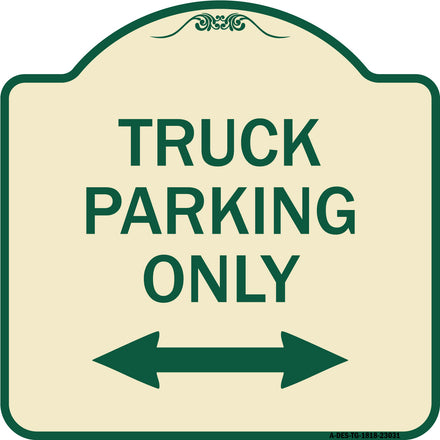 Reserved Parking Sign Truck Parking Only with Bidirectional Arrow