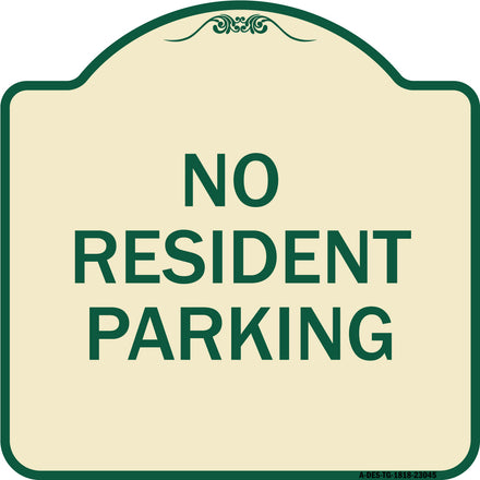 Reserved Parking Sign No Resident Parking