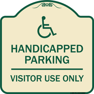 Reserved Parking Sign Handicapped Parking Visitor Use Only with Graphic