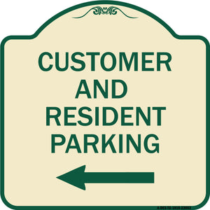 Reserved Parking Sign Customer and Visitor Parking (With Left Arrow)