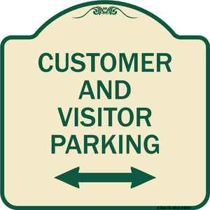 Reserved Parking Sign Customer and Visitor Parking (Bidirectional Arrow)